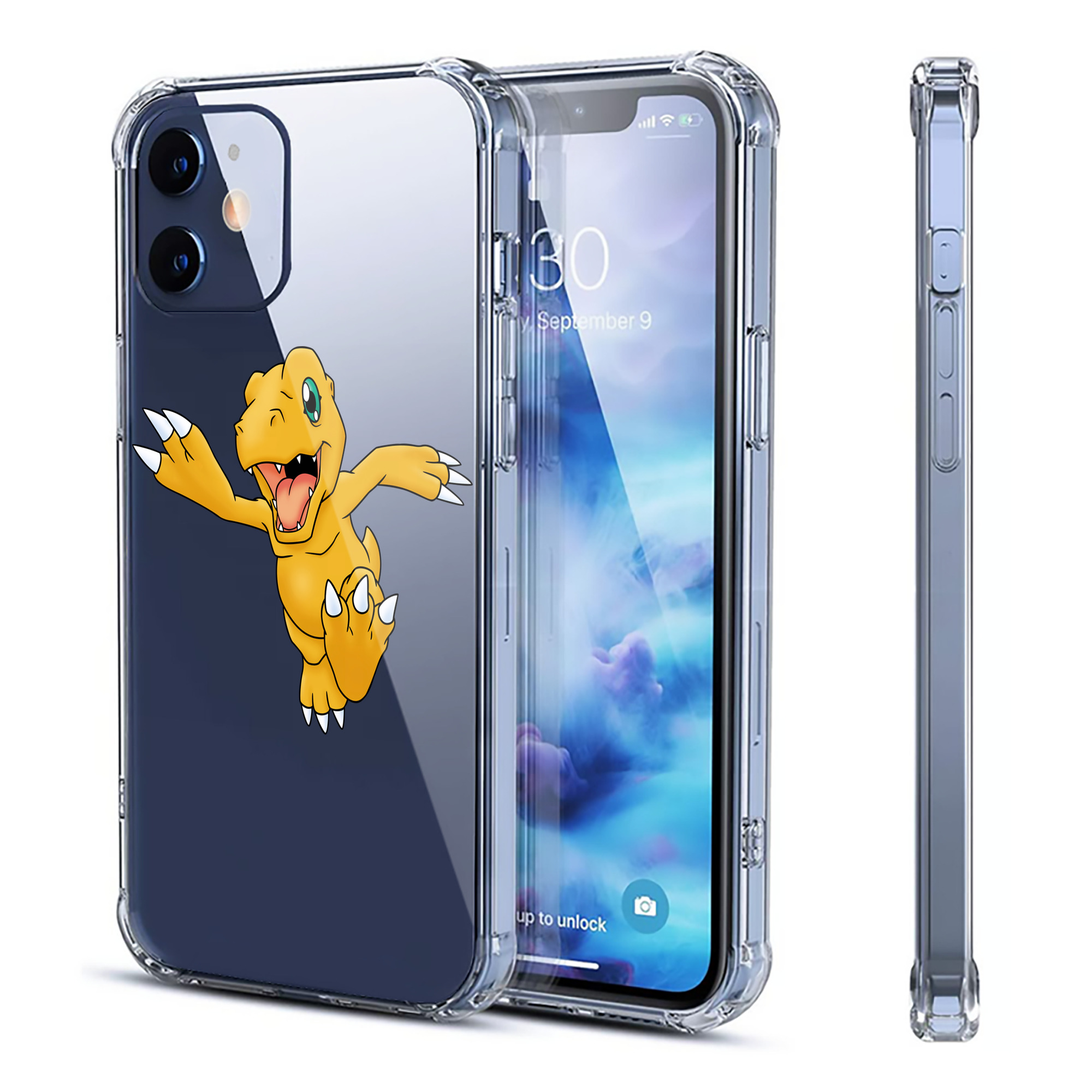 （画像用） Digimon デジタルモンスター/デジモン 【iPhone 12シリーズ対応】透明スマホケース（クリアソフトケース）
